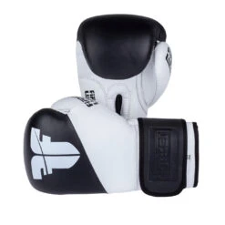 Fighter Boxing Gloves SPLIT- Black/white, FBG-001BW