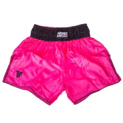Fighter Thai Trunks Bangkok Plain - Neon Pink/black, FP06