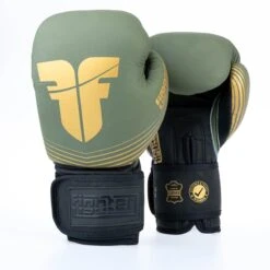 Fighter Boxing Gloves SPLIT Stripes - Khaki/gold -ADIDAS Sales Shop FBG 001 SKH09