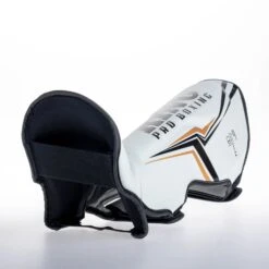 King Pro Boxing Shin Guards THOR - White/gold -ADIDAS Sales Shop KBPSGL THOR WH07