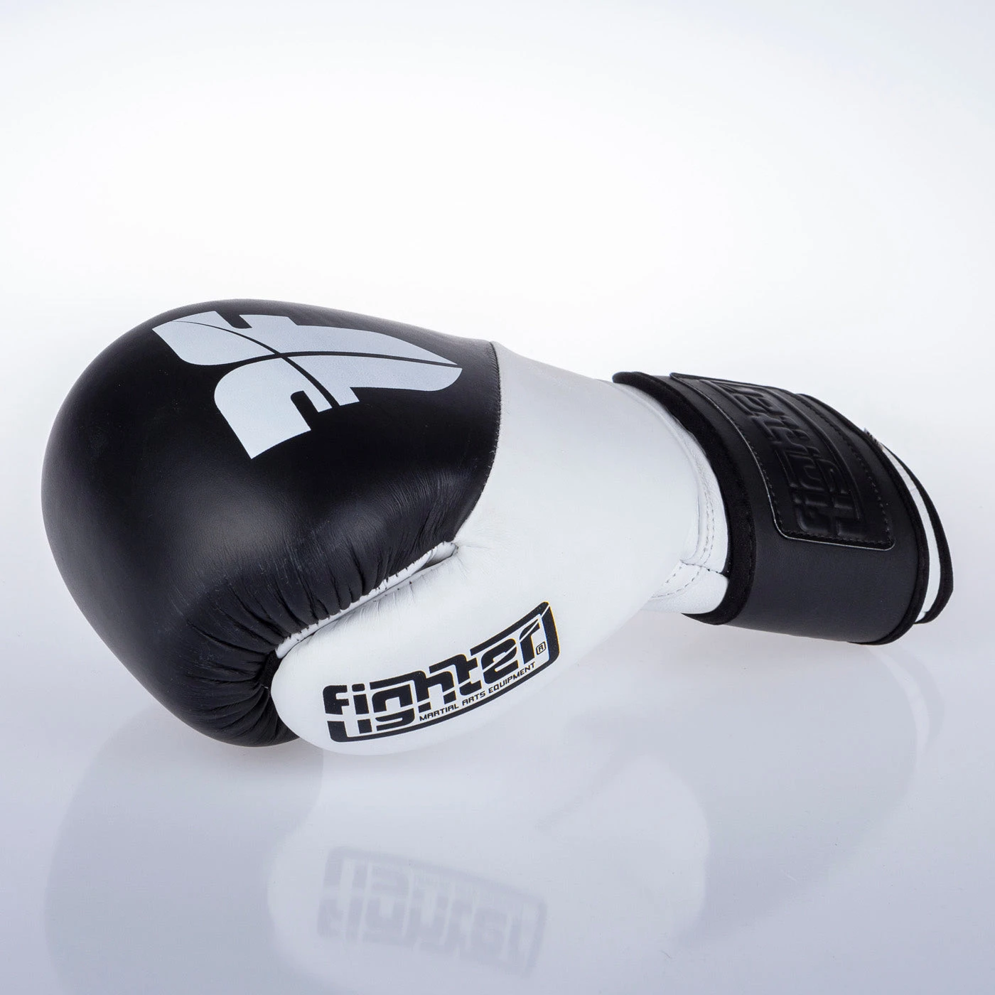 Fighter Boxing Gloves SPLIT- Black/white, FBG-001BW 4 Fighter Boxing Gloves SPLIT- Black/white, FBG-001BW - Image 2